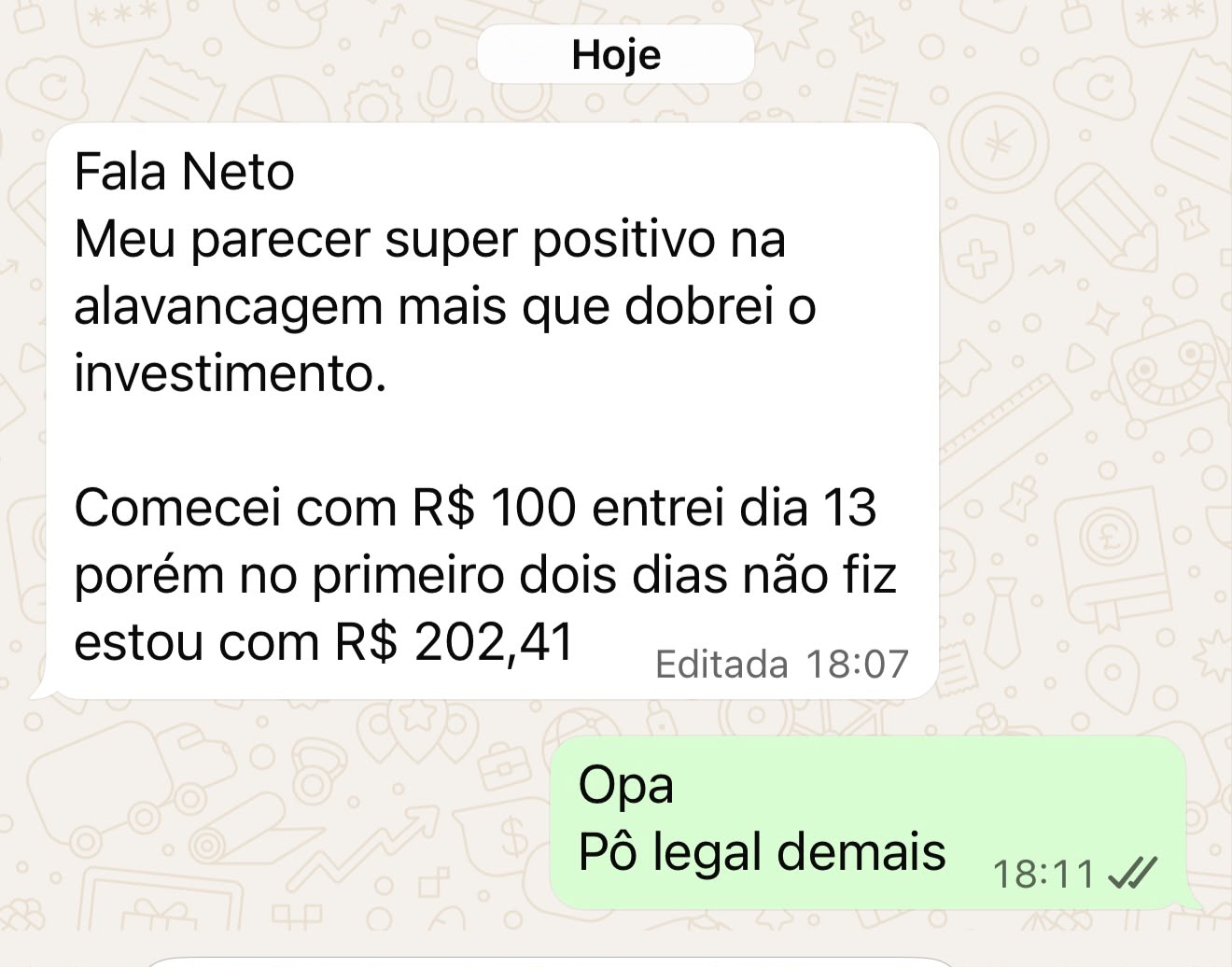 Depoimento de aluno