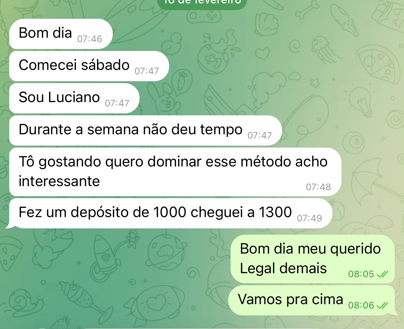 Depoimento de aluno