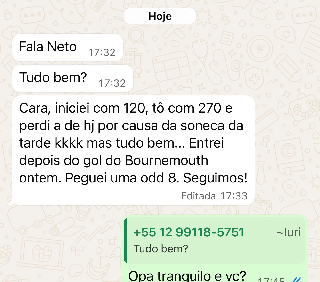 Depoimento de aluno