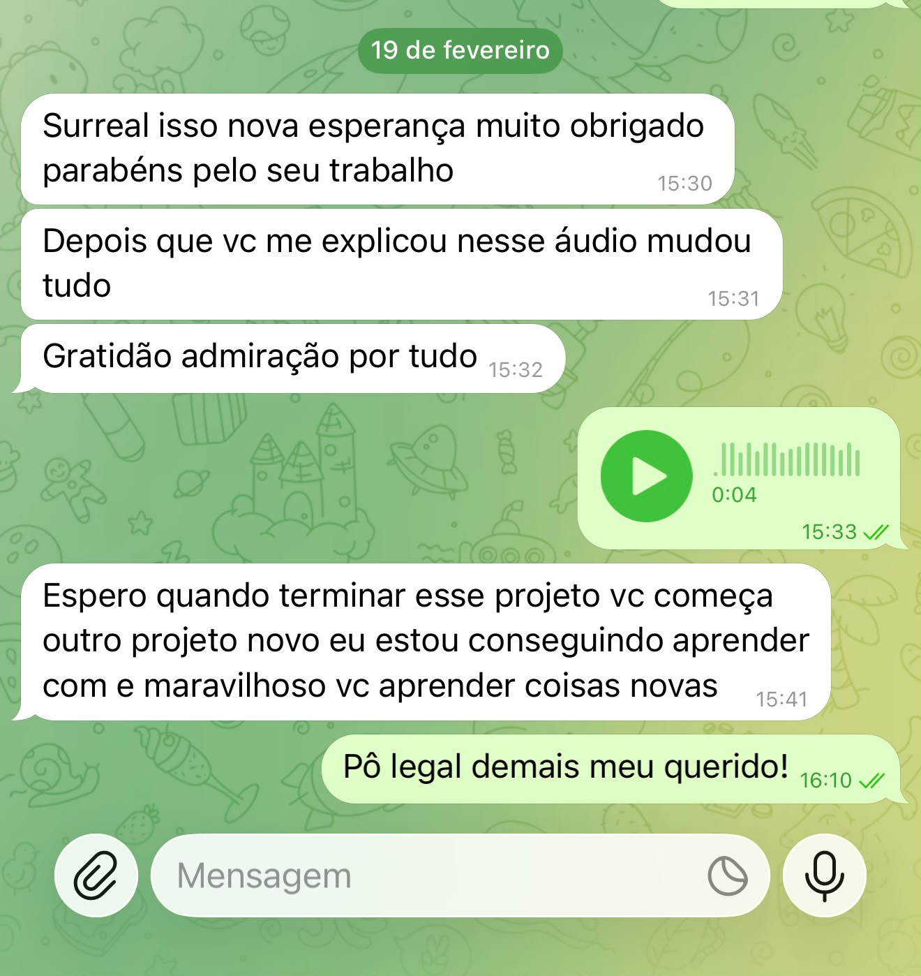 Depoimento de aluno