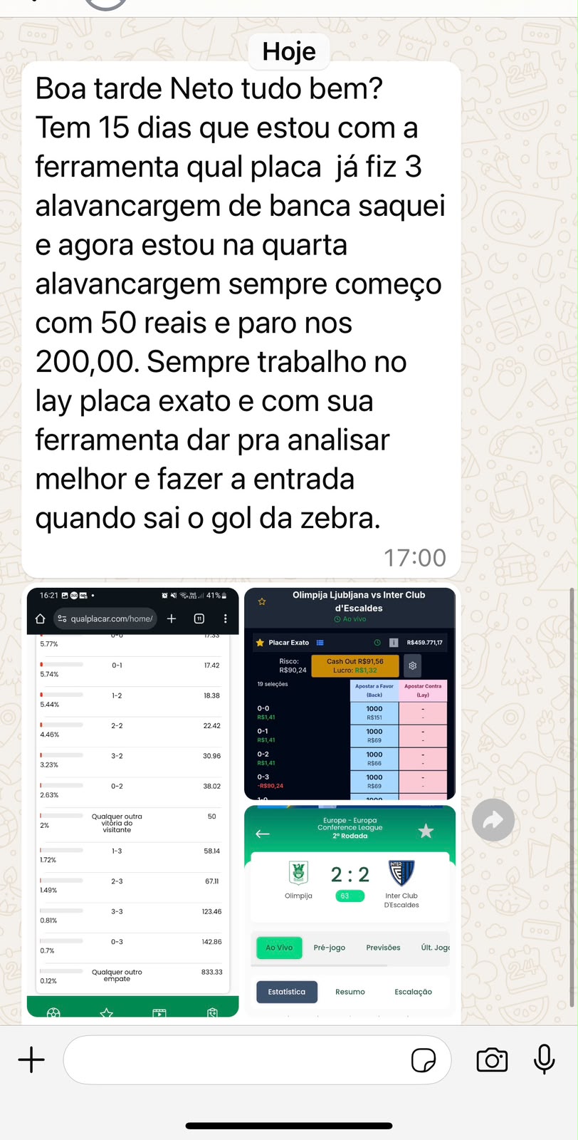 Depoimento de aluno