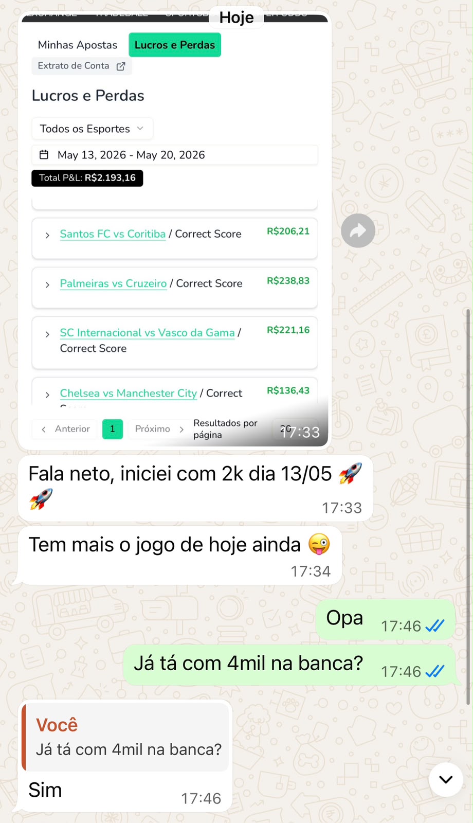 Depoimento de aluno