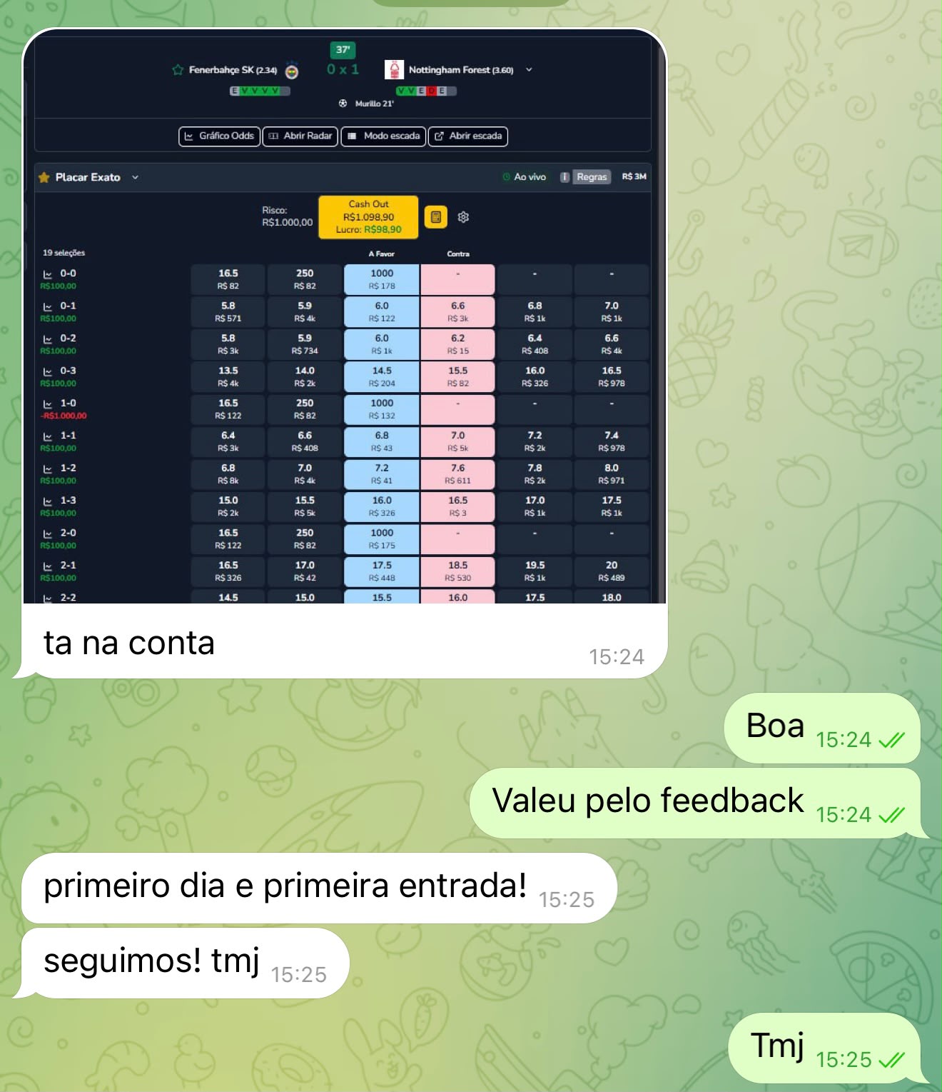 Depoimento de aluno